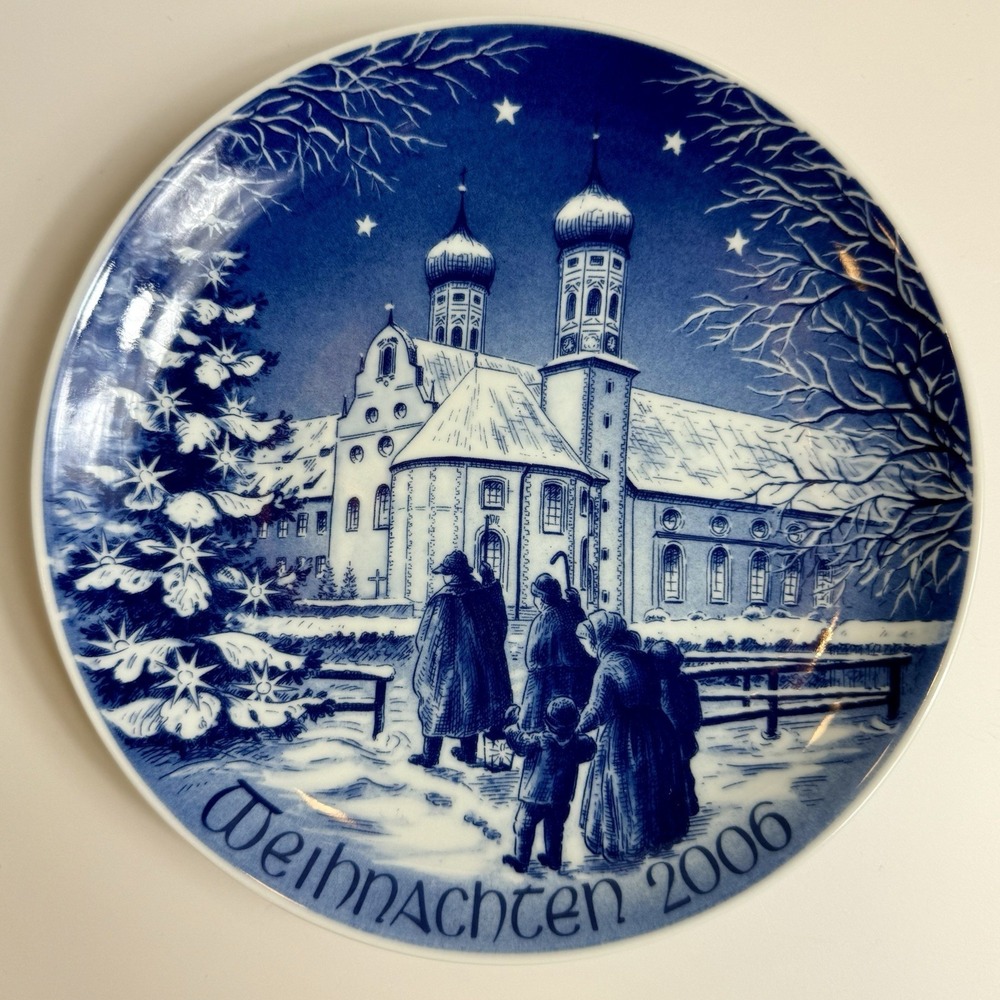 Bareuther Waldsassen 2006 Christmas Plate Benediktbeuren Bavaria Germany Blue